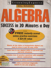 Image of Algebra success in 20 minutes a day